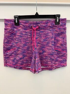 Zelos Pink Purple Marled Running Shorts • Drawstring • Size S CURVY/PLUS • GPC